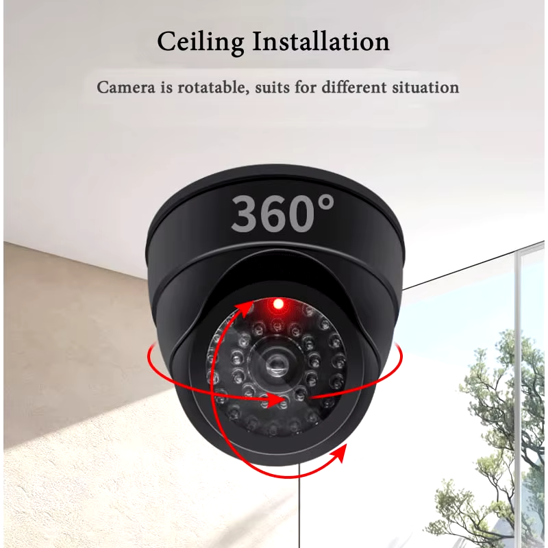 New Red Flashing LED Light Black/White Dummy Conch Camera Review