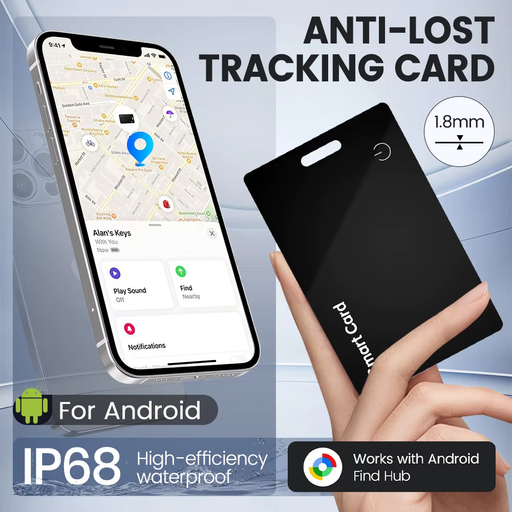 Wallet Tracker Card – Anti-Loss GPS Bluetooth Smart Tag for Google Find Hub